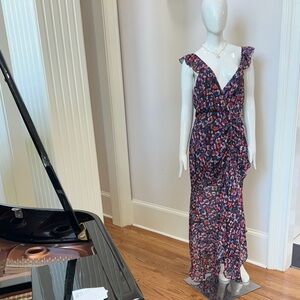 Vibrant Floral V-Neck Wrap Dress